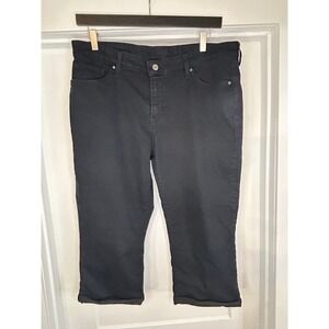 Levis Womens Black Denim Capri Cropped Jeans Plus Size 18W Stretch Mid Rise